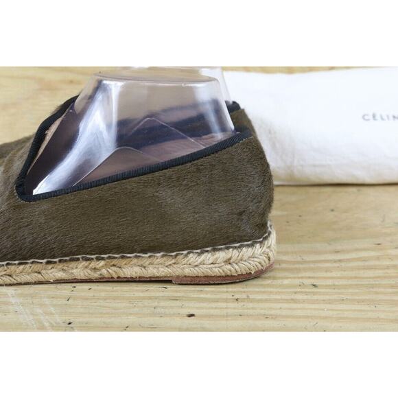 Celine Shoes Womens 8.5 Brown Pony Hair Espadrilles Flats Paris Dust Bag - Picture 6 of 13